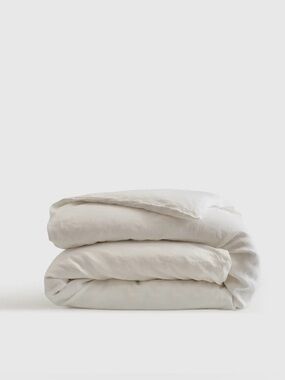 Quince European Linen Duvet Cover King/Cal King Sand 100% Flax
 (No Shams)